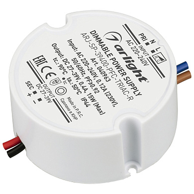040963 Arlight LED драйвер ARJ-SP-39400-PFC-TRIAC-R (15W, 27-39V, 400mA)
