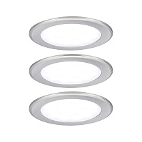 Recessed furniture light 3-piece set round 3x2