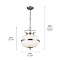 Opal 2 Light Pendant Classic Pewter подвесной светильник 52478CLP Kichler — фото 10