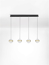 Triac Dimmable Matt Black Aluminium Brass Gold Steel, Alabaster Glass & Clear Acrylic LED 36Watt 220-240Volt 1592Lm IP20 3000K L:90 W:12 H:160 cm