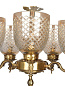 Brass Vine Chandelier With Diamond Cut Lustrous Glass люстра FOS Lighting SR1-TrophyLust-CH5