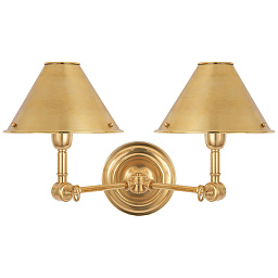 EU-RL2252 Visual Comfort Anette двухрожковое настенное бра с текстильными абажурами классической формы