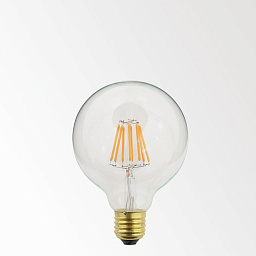 LED FILAMENT GL95 E27 8W 2700K Delta Light TECHNICAL светодиодная декоративная лампа в прозрачной круглой колбе