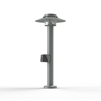 Kerlouan N° 3; Polycarbonate E27 105W Plug; Metal grey