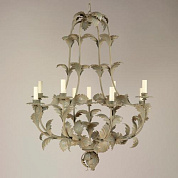 CL0265.GR.SE Compiegne Leaf Chandelier, Distressed Green, Small, 9 Lights