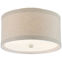 Walker Small Flush Mount светлый кремовый с абажуром из натурального льна