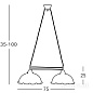 Kolarz Nonna 731.82.26 люстра состаренная латунь длина 75cm высота 25cm мин. высота 35cm макс. высота 175cm 2 лампы e27