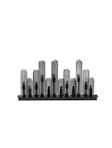 Light Smokey Gray Glass & Matt Black Metal LED G9 12x5 Watt 100-240 Volt IP20 Bulb Excluded L: 72 W: 10 H: 35.5 cm