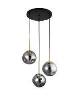 Smokey Glass Gold Metal LED E27 3x12 Watt 100-240Volt IP20 Bulb Excluded D: 40 H: 180 cm