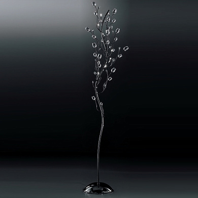 IDL Rosetta 325/9P Black nickel Clear roses/Clear prisms торшер