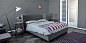 Beds Тканевая кровать со съемным чехлом и мягким изголовьем Gervasoni — фото 2