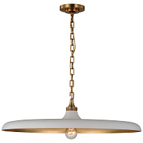 Piatto Large Pendant полированная старая латунь с гипсовым белым абажуром