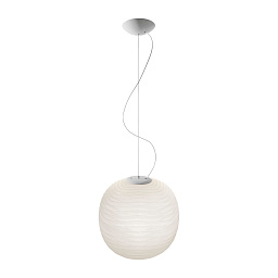 FN274007L_10 Foscarini Gem подвесная люстра с большим сферическим плафоном из стекла