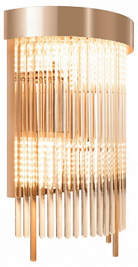 накладной светильник с вертикальными стеклянными подвесами и золотистой арматурой