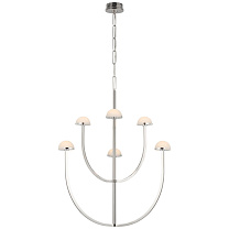 Pedra Large Two-Tier Chandelier полированный никель с алебастром