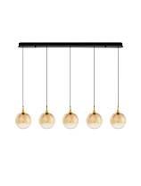 Triac Dimmable Matt Black Metal Base Brass Gold Metal Top & Gradient Champaign Glass LED 20Watt 220-240Volt 1250Lm IP20 3000K L:115 W:16 H:180 cm