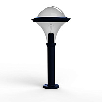 Dallas N° 7; Smoked polycarbonate E27 75W; Steel blue