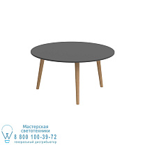 СТОЛИК STYLETTO Ø75CM НОГИ ИЗ ТИКА, КЕРАМИЧЕСКАЯ СТОЛЕШНЯЯ ЧЕРНАЯ Royal Botania
