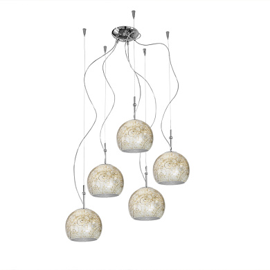 подвесной светильник с хромированными элементами