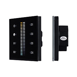 021062 Arlight Панель Sens SR-2830B-AC-RF-IN Black (220V,MIX+DIM,4зоны)
