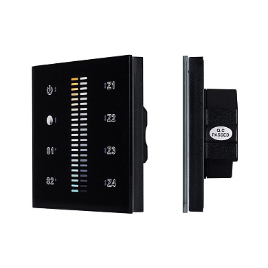 021062 Arlight Панель Sens SR-2830B-AC-RF-IN Black (220V,MIX+DIM,4зоны)