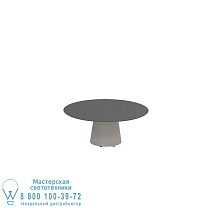 СТОЛ CONIX КРУГЛЫЙ Ø 120 СМ ВЫСОКИЕ НОЖКИ ДЛЯ ЗАЛОВ БЕТОН ЦЕМЕНТ СЕРЫЙ - СТОЛЕШНИЦА КЕРАМИЧЕСКАЯ ЧЕРНАЯ Royal Botania