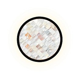 Бра Favourite Helium 4705-1W — круглое бра с пластинами из морской ракушки, чёрный каркас