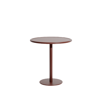 M0742524 WEEK-END Petite Friture Круглый стол кафе садовый металлический бордовый Ø70