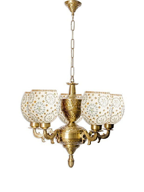 Traditional 5 Lights Urn Chandelier люстра FOS Lighting Priyanka-LotaLeaf-CH5