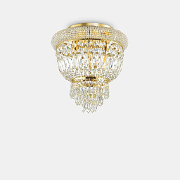 200996 Ideal lux Dubai потолочный светильник с хрустальными подвесками в латунной оправе