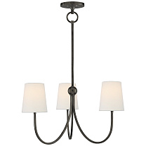 Reed Small Chandelier бронза с льняными абажурами