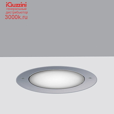 ER44 Light Up iGuzzini Recessed luminaire Earth D=239 mm - Flush-mount stainless steel frame -Warm White - Diffuse Optic - DALI