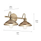 Clyde 2 Light Vanity Light Champagne Bronze настенный светильник 45944CPZ Kichler — фото 12