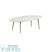 STYLETTO СТАНДАРТНЫЙ ОБЕДЕННЫЙ СТОЛ 250X130CM НОГИ ТИКА КЕРАМИЧЕСКАЯ СТОЛЕШНИЦА BIANCO STATUARIO Royal Botania