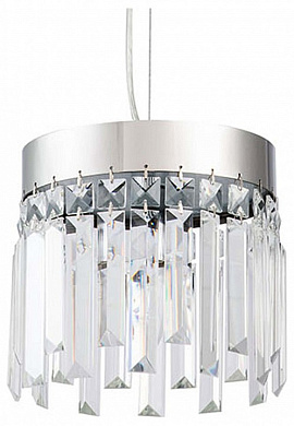 подвесной светильник с крупными кристаллами на хромированном основании