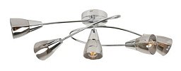 Corep Jasper 5L потолочный светильник на пять поворотных головок с плафонами из дымчатого стекла