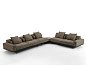 Угловой диван Argo XL Porada модульный со встроенным столиком ARGO-XL-465X335-L0N0AK-KOKEDAMAJR1-BLACKCHROMED-TRAVERTINO — фото 1