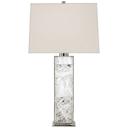 EU-RL3966 Visual Comfort Ellis настольная лампа с прямоугольной стеклянной стойкой и текстильным абажуром