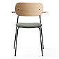1168039 Audo Copenhagen Co Chair Обеденный стул Co, чёрный, стальной, с подлокотником, Hallingdal 130/натуральный дуб — фото 1