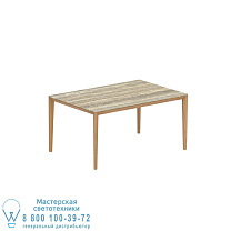 СТОЛ U-NITE 150X100CM ТИК С КЕРАМИЧЕСКОЙ СТОЛЕШНИЦЕЙ TRAVERTINO Royal Botania