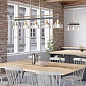 Eastmont 5 Light Linear Chandelier with Clear Glass Polished Nickel and Walnut Wood люстра 52404PN Kichler — фото 2