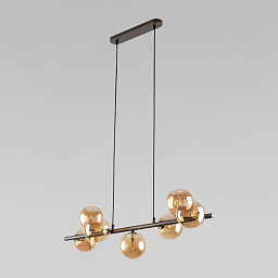 a068603 TK Lighting Estera подвесная люстра с четырьмя шарообразными металлическими плафонами на горизонтальной штанге