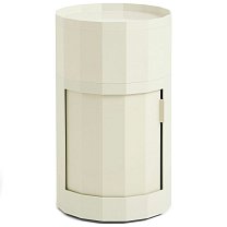 Facet Cabinet 101 Ø38×66 см, переработанный ABS, глянцевый, яичная скорлупа / ножки и колеса