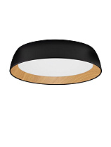 Triac Dimmable Sandy Black & Wood Color Aluminium Metal & Acrylic LED 40Watt 220-240Volt 3081Lm IP20 3000K D:45 H:10 cm
