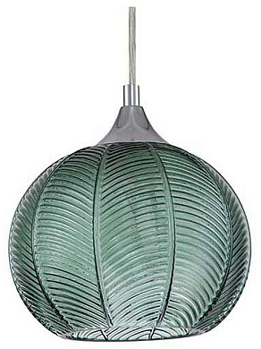 подвесной светильник с зелёным шарообразным абажуром