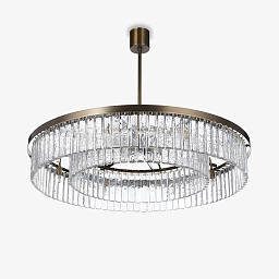 CL443-SM-75 Bella Figura Small подвесная люстра с двойным барабаном и стеклянными подвесками
