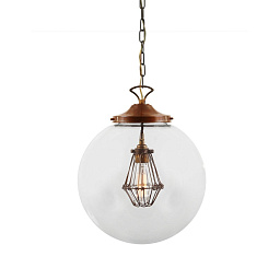 MLP366 Mullan Lighting Robyn подвесной светильник с прозрачным стеклянным шаром и металлической клеткой