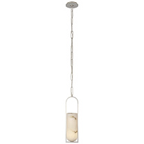 Melange Small Elongated Pendant полированный никель с алебастровым абажуром