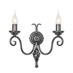 HR2A-BLACK Elstead Harlech двухрожковое настенное бра с изогнутыми рожками в классическом стиле