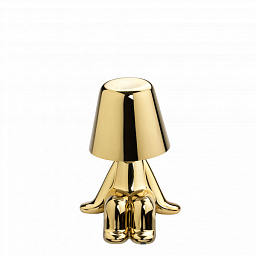 43001SM Qeeboo Golden настольный светильник с сенсорным управлением и абажуром золотистого цвета